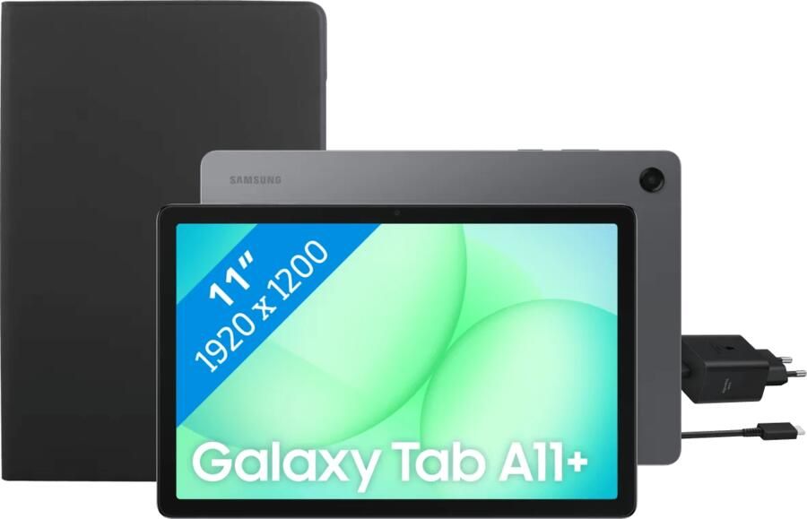 Samsung Galaxy Tab A11 Plus 11 inch 128GB Wifi + 5G Grijs + Basis accessoirepakket