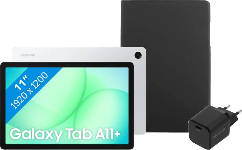 Samsung Galaxy Tab A11 Plus 11 inch 128GB Wifi Zilver + Basis accessoirepakket