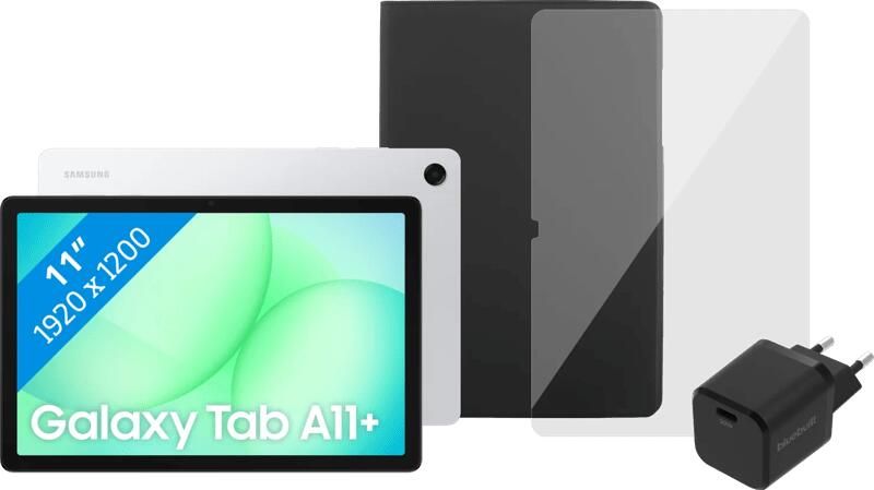 Samsung Galaxy Tab A11 Plus 11 inch 256GB Wifi Zilver + Compleet accessoirepakket