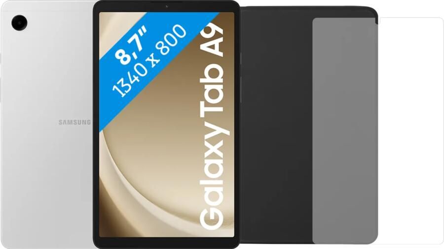 Samsung Galaxy Tab A9 8 7 inch 64GB Wifi Zilver + Beschermpakket
