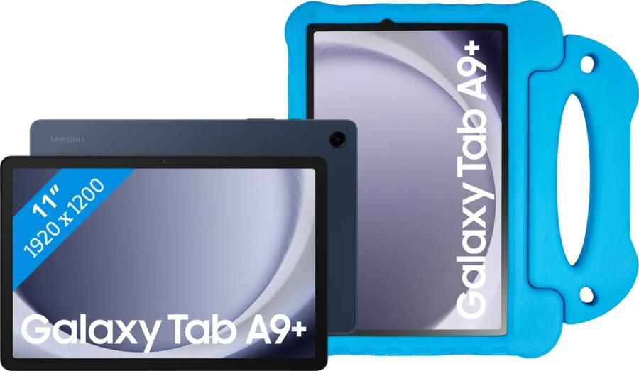 Samsung Galaxy Tab A9 Plus 11 inch 8GB 256GB Wifi Blauw + BlueBuilt Kids Cover Blauw