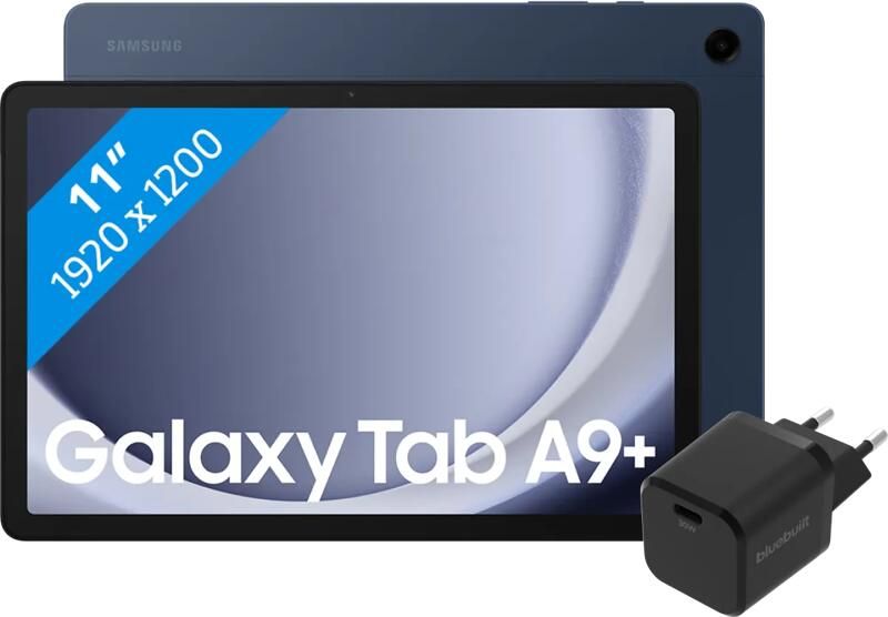Samsung Galaxy Tab A9 Plus 11 inch 8GB 256GB Wifi Blauw + BlueBuilt Oplader
