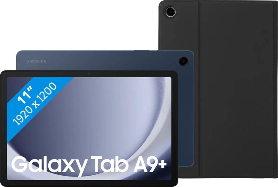 Samsung Galaxy Tab A9 Plus 11 inch 6GB 128GB Wifi Blauw + Book Case Zwart