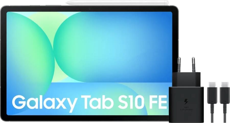 Samsung Galaxy Tab S10 FE 10 9 inch 256GB Wifi en 5G Grijs + Oplaadpakket