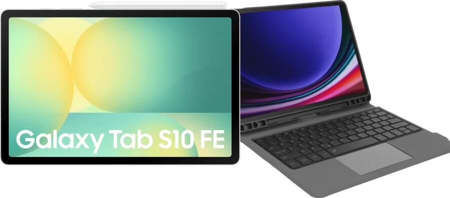 Samsung Galaxy Tab S10 FE 10 9 inch 256GB Wifi Zilver + Toetsenbord Hoes QWERTY