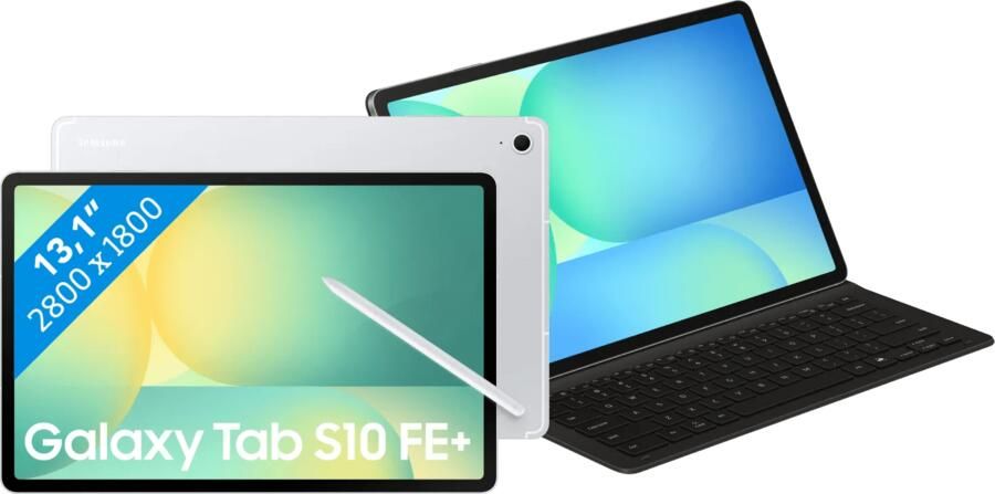 Samsung Galaxy Tab S10 FE Plus 13 1 inch 128GB Wifi Zilver + Toetsenbord Hoes QWERTY