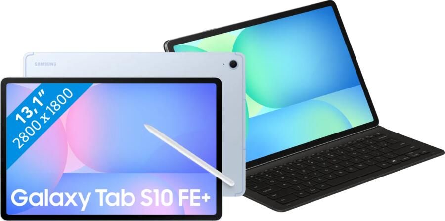 Samsung Galaxy Tab S10 FE Plus 13 1 inch 128GB Wifi Lichtblauw + Toetsenbord Hoes QWERTY