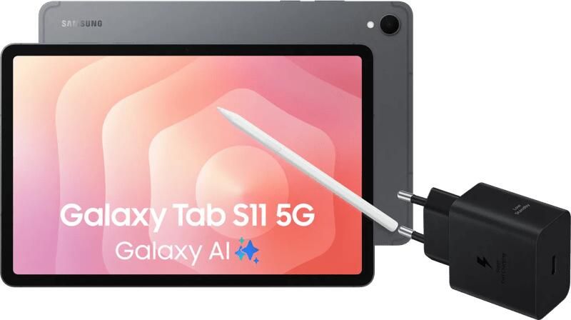 Samsung Galaxy Tab S11 11 inch 128GB Wifi en 5G Grijs Enterprise Edition + Oplaadpakket