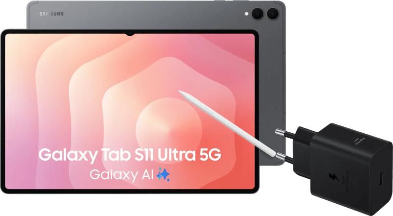 Samsung Galaxy Tab S11 Ultra 14 6 inch 1TB Wifi en 5G Grijs + Oplaadpakket