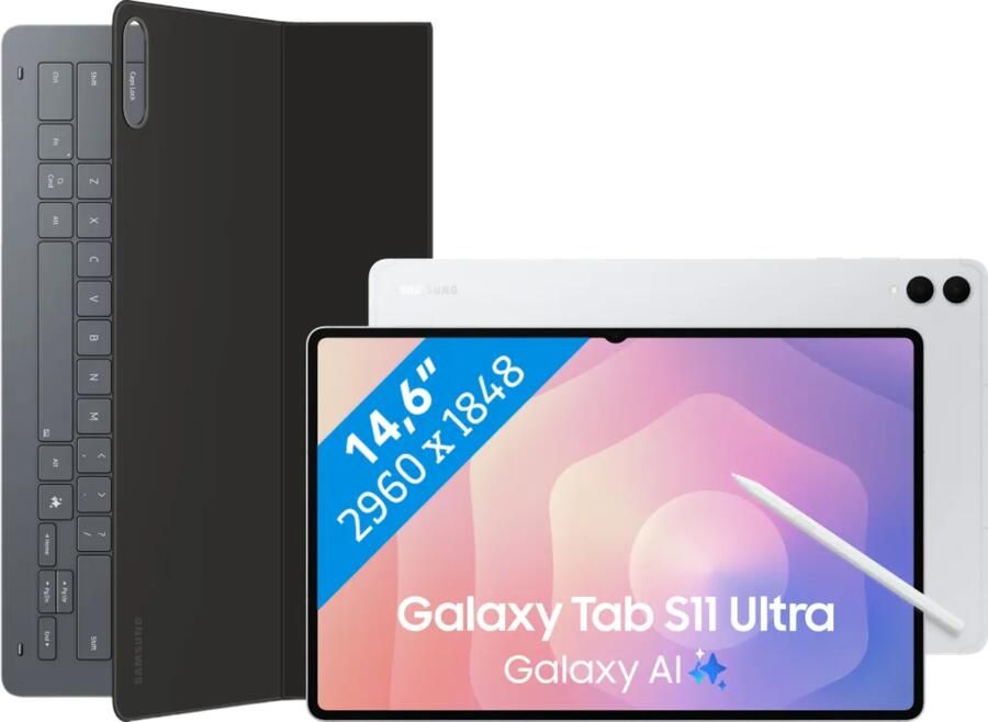 Samsung Galaxy Tab S11 Ultra 14 6 inch 512GB Wifi Zilver + Toetsenbord Hoes QWERTY