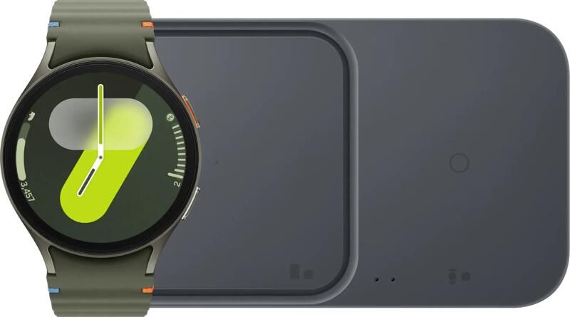Samsung Galaxy Watch 7 4G Groen 44mm + Duo Draadloze Oplader