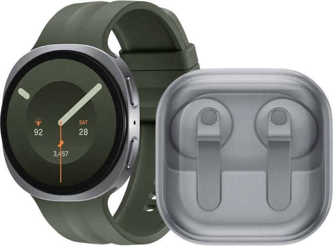 Samsung Galaxy Watch 9 5G Zilver Groen 44mm + Galaxy Buds4 Wit