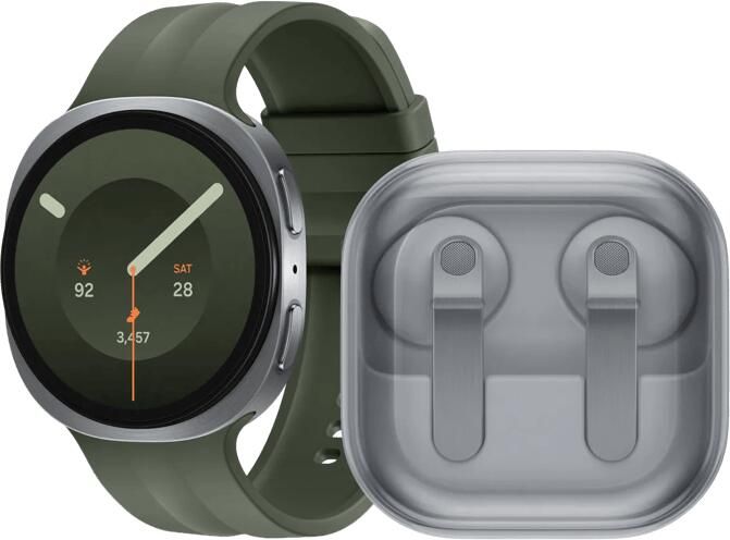Samsung Galaxy Watch 9 Zilver Groen 44mm + Galaxy Buds4 Wit