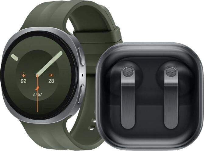 Samsung Galaxy Watch 9 Zilver Groen 44mm + Galaxy Buds4 Zwart