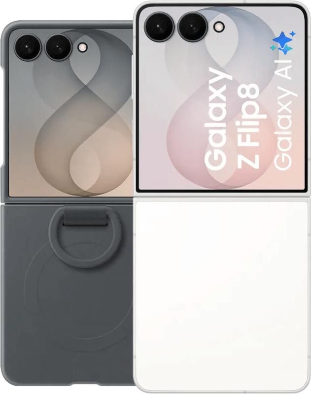 Samsung Galaxy Z Flip 8 256GB Wit 5G + Siliconen Back Cover met Magneet Zwart