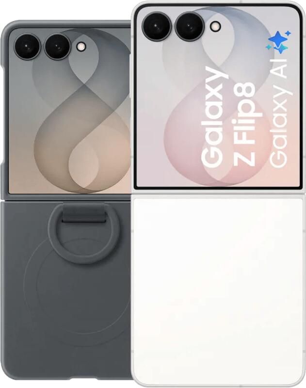 Samsung Galaxy Z Flip 8 512GB Wit 5G + Siliconen Back Cover met Magneet Zwart