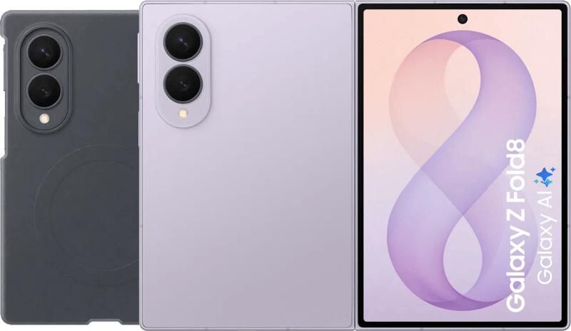 Samsung Galaxy Z Fold 8 256GB Lila 5G + Siliconen Back Cover met Magneet Zwart