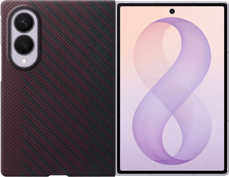 Samsung Galaxy Z Fold 8 Carbon Back Cover met Magneet Rood