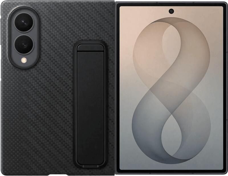 Samsung Galaxy Z Fold 8 Standing Grip Back Cover met Magneet Zwart