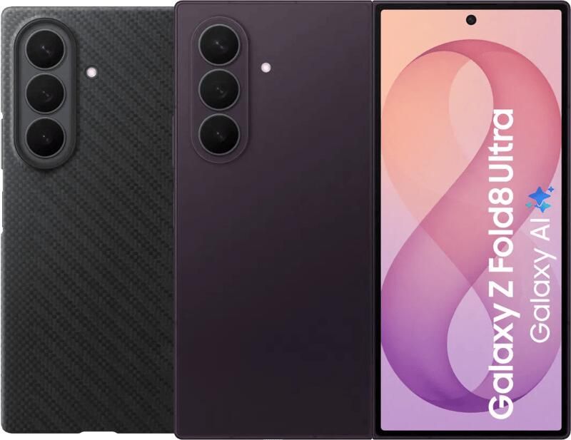 Samsung Galaxy Z Fold 8 Ultra 256GB Paars 5G + Carbon Back Cover met Magneet Zwart