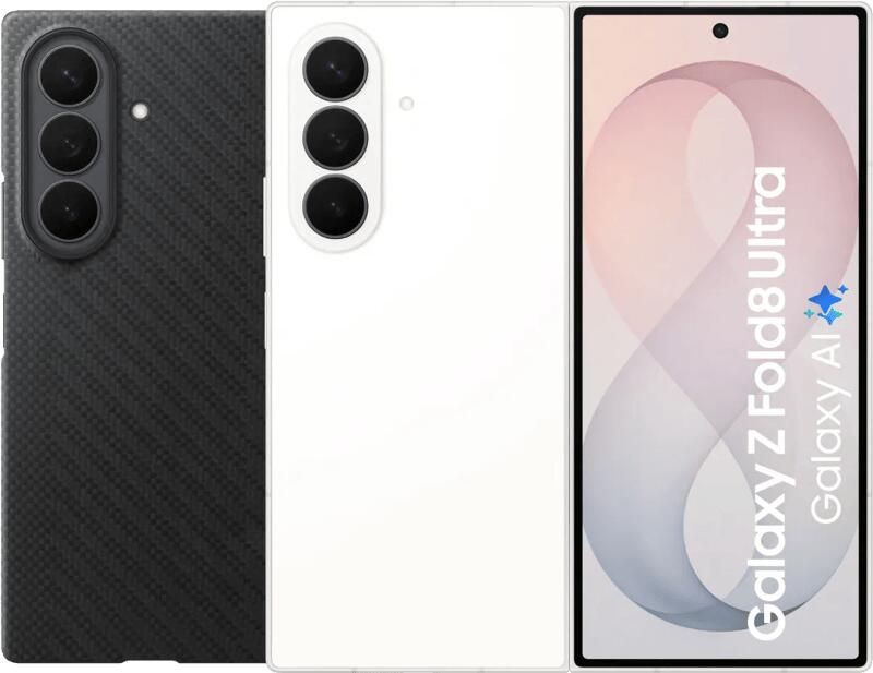 Samsung Galaxy Z Fold 8 Ultra 256GB Wit 5G + Carbon Back Cover met Magneet Zwart