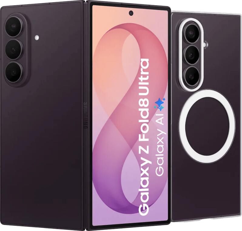 Samsung Galaxy Z Fold 8 Ultra 512GB Paars 5G + Carbon Back Cover met Magneet Zwart
