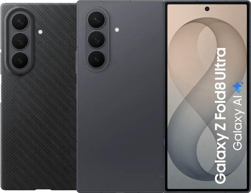Samsung Galaxy Z Fold 8 Ultra 512GB Zwart 5G + Carbon Back Cover met Magneet Zwart