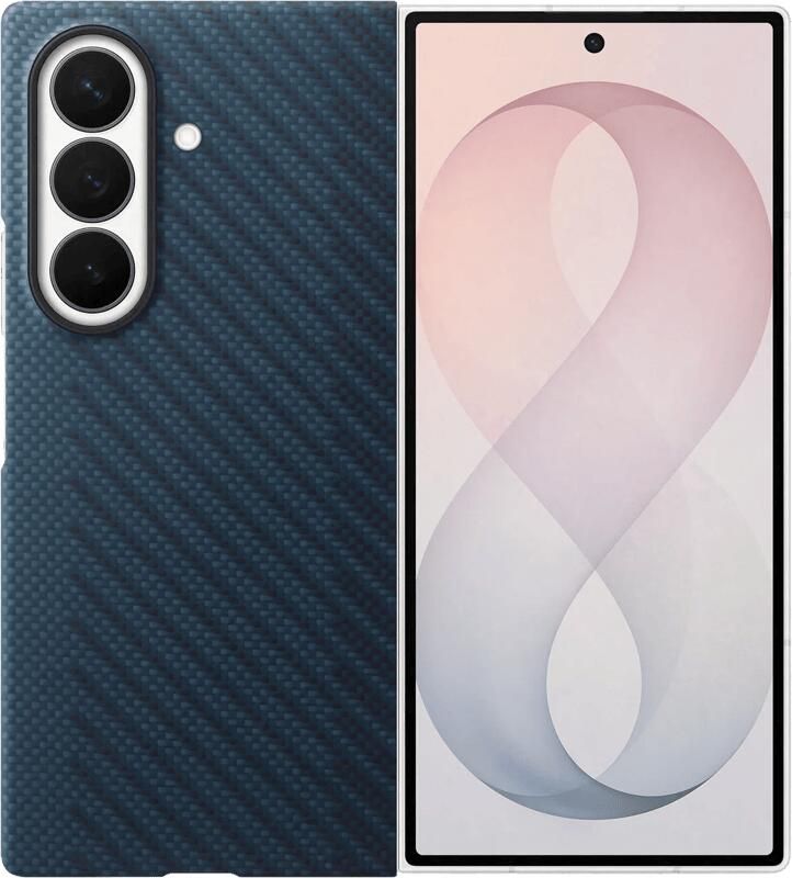 Samsung Galaxy Z Fold 8 Ultra Carbon Back Cover met Magneet Blauw