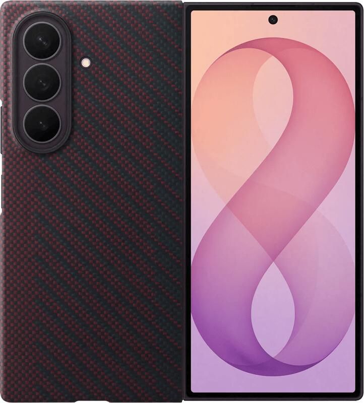 Samsung Galaxy Z Fold 8 Ultra Carbon Back Cover met Magneet Rood
