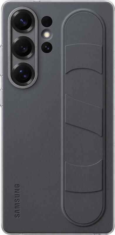 Samsung S25 Ultra Standing Grip Back Cover Zwart