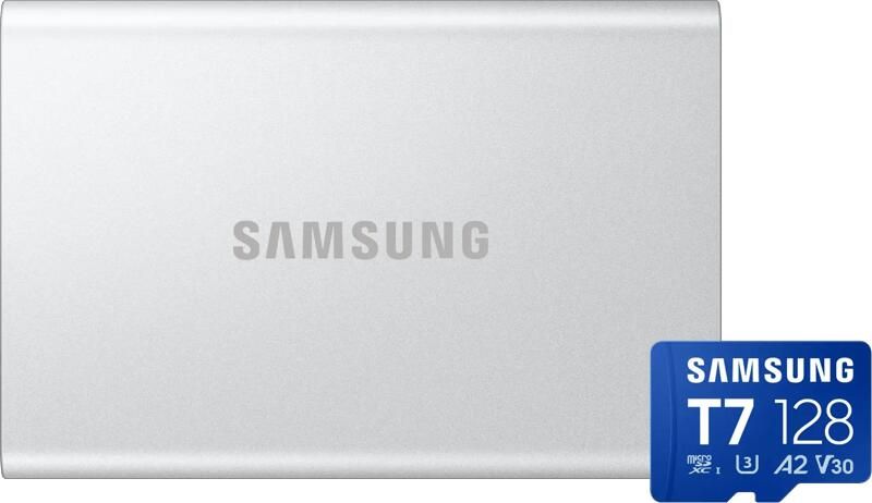 Samsung T7 Resurrected Portable SSD 2TB + MicroSDXC T7 128GB 170MB s