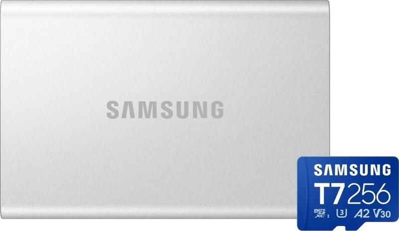 Samsung T7 Resurrected Portable SSD 4TB + MicroSDXC T7 256GB 170MB s