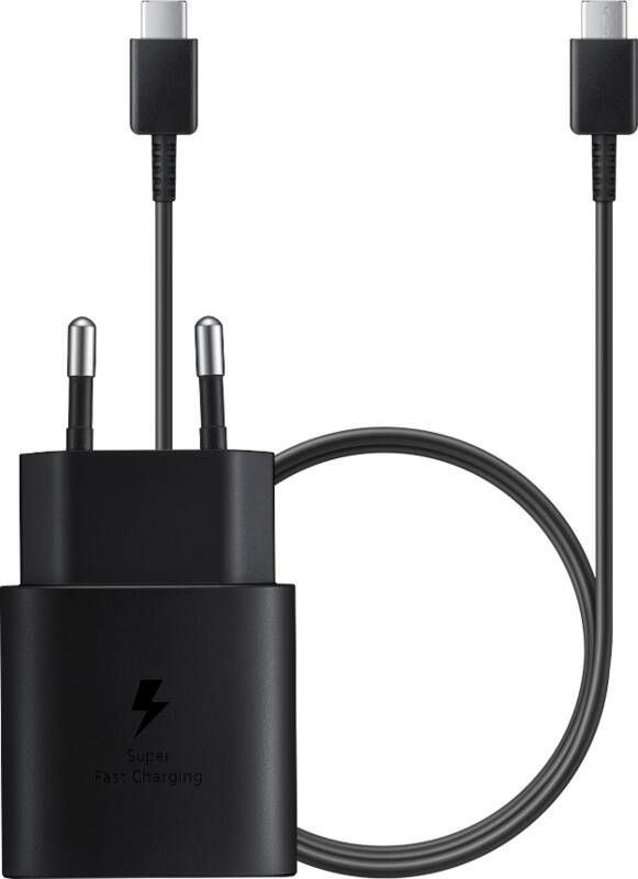 Samsung Super Fast Charging Oplader 25W + Usb C Kabel 1m Kunststof Zwart