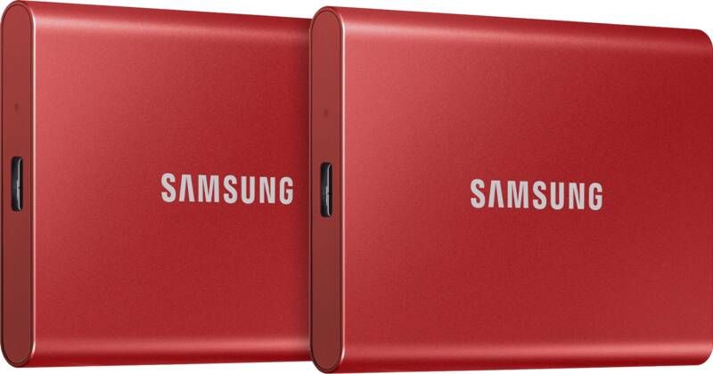 Samsung T7 Portable SSD 1TB Rood Duo Pack