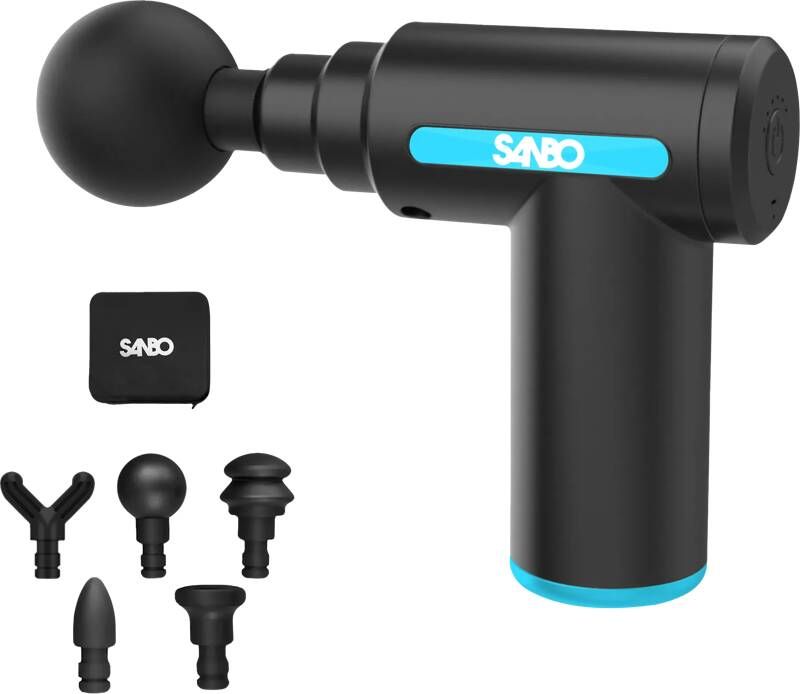 Sanbo Mini massage gun Sport en Relax Massage Professioneel- Inclusief Koffer Inclusief APP 5 Opzetstukken Massage Apparaat Massage pistool Fitness Valentijn Cadeautje voor haar