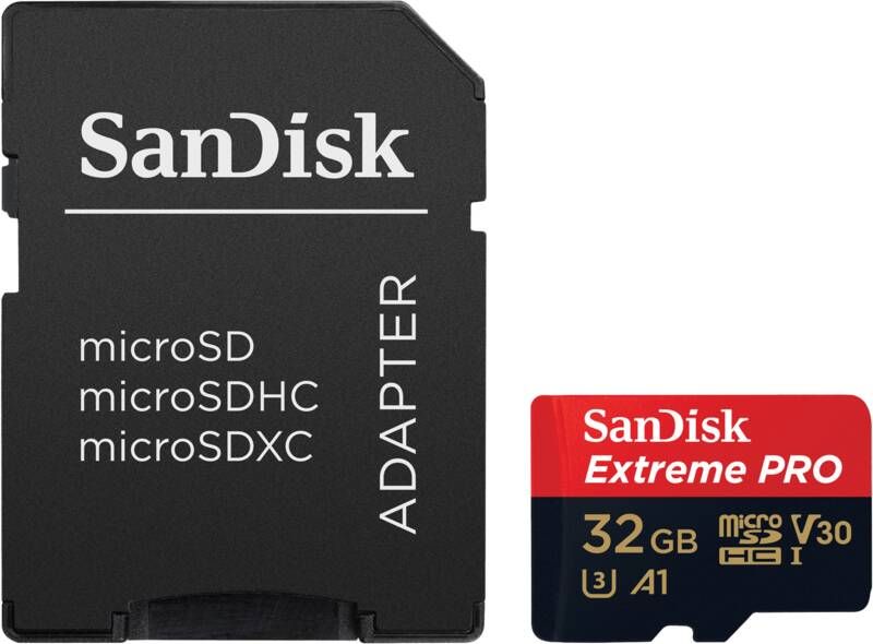 Sandisk microSDHC Extreme Pro 32GB 100MB s A1 U3 + SD adapter