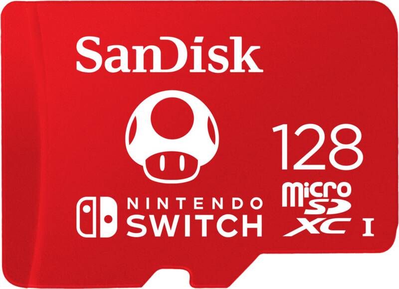 SanDisk MicroSDXC Extreme Gaming 128GB 100MB 90mb Nintendo licensed Micro SD-kaart Rood