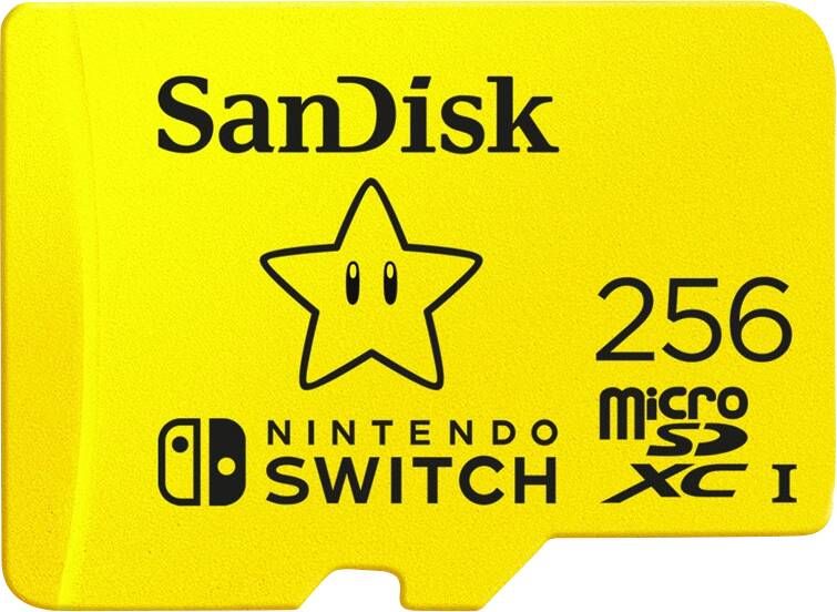 SanDisk MicroSDXC Extreme Gaming 256GB 100MB 90mb Nintendo licensed Micro SD-kaart Geel