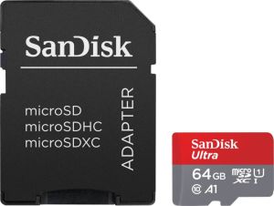 SanDisk MicroSDXC Ultra 64GB 140mb s Micro SD-kaart Grijs
