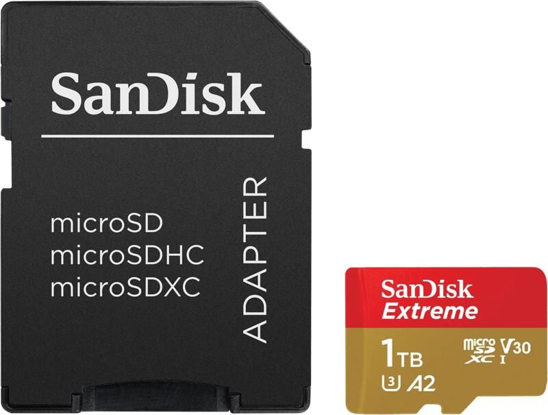 SanDisk MicroSDXC Extreme 1TB 190 130 mb s A2 V30 SD | Geheugenkaarten | 0619659188474