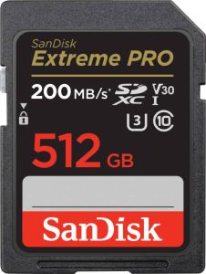 SanDisk SDXC Extreme Pro 512GB 200 140 mb s V30 Rescue Y