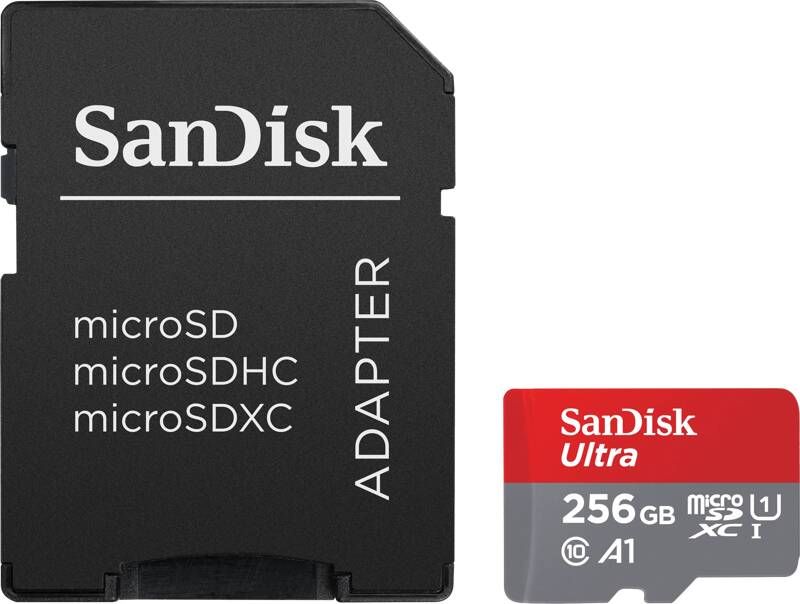 SanDisk MicroSDXC Ultra 256GB 150mb s C10 SDA UHS-I Micro SD-kaart Grijs