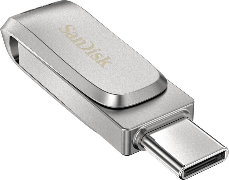 SanDisk Dual Drive Ultra 3.1 Luxe 128GB (USB-C) USB-sticks Zilver