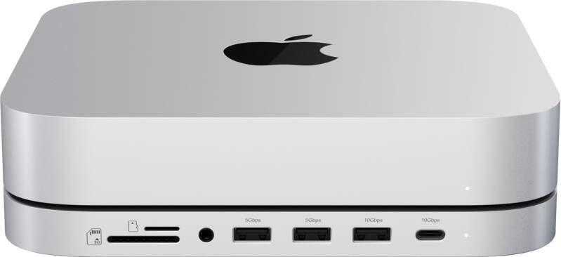 Satechi Aluminum Mac Mini Mac Studio Stand Hub Zilver met SSD slot