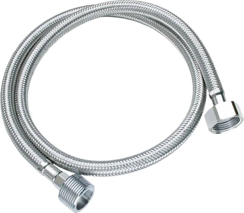 Scanpart gepantserde verlengslang 2 meter Veilige verlenging van waterslang Geschikt voor wasmachine vaatwasser boiler koffiezetapparaten ijsblokjesmachine side-by-side koelkasten KTW-A en DVGW goedgekeurd Gevlochten RVS Universeel