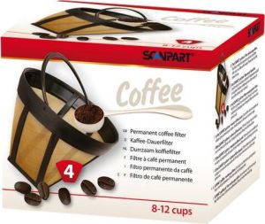 Scanpart herbruikbare koffiefilter nr 4 Koffie filter permanent Herbruikbaar Met houder Nummer 4