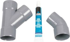 Scanpart PVC y-stuk verbindingsset condensdroger Droger accessoire Grijs