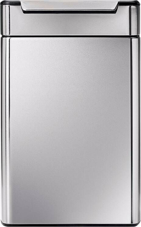 Simplehuman Rectangular Touch Bar GFT prullenbak 24 + 24 liter zilverkleurig