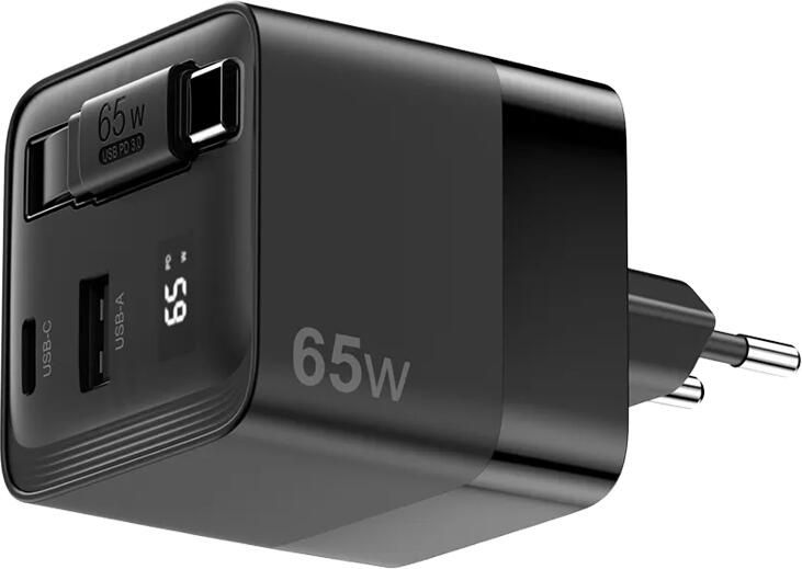 Sitecom 65W GaN Oplader met Uittrekbare Kabel