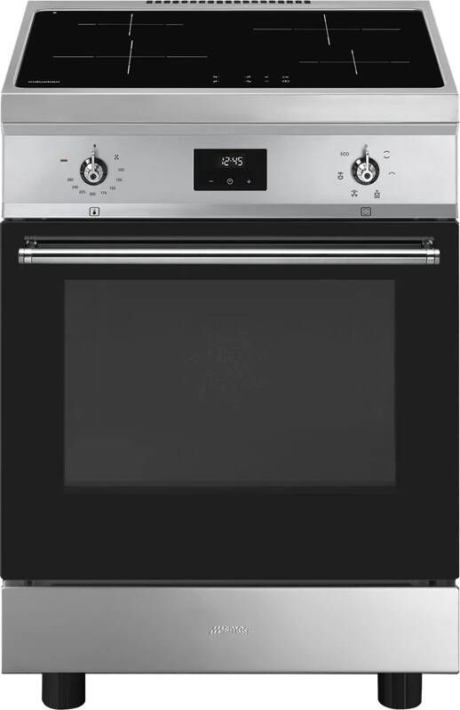Smeg C6IMXT2 Classici Esthetisch Fornuis met Inductie Kookplaat 60 x 60 cm